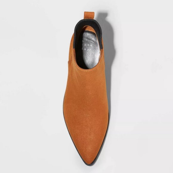 Women's Gwen Low Shaft Heeled Boots Cognac - A New Day™ 10 - Picture 3 of 8